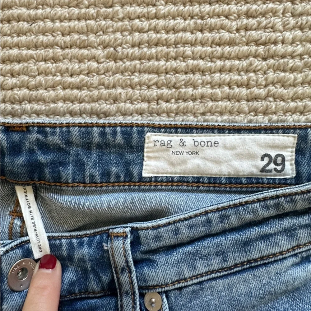 Rag & Bone Dre Lowrise Slim Boyfriend Jeans with holes - Picture 4 of 5